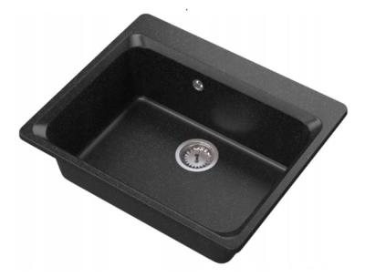 Graniteland Vastone Pia de Granito 619x522 mm Aparência de Ardósia Azul Construção com Furo para Torneira e Plugue de Aço Inoxidável 1208971442