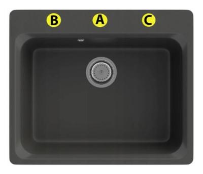 Graniteland Vastone Pia Granito 619x522 mm Preto com Furo para Torneira e Plugue de Aço Inoxidável 1208971443