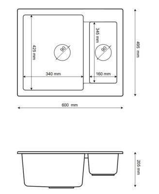 Graniteland Adda Granito Cinza 1.5 Pia de Montagem 600x495mm 1208971456