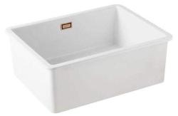Ausmann Ceramic Ember Pia Cerâmica Branca - Instalação Superior e Inferior 54 x 40 cm com Plugue de Cobre 1208971492