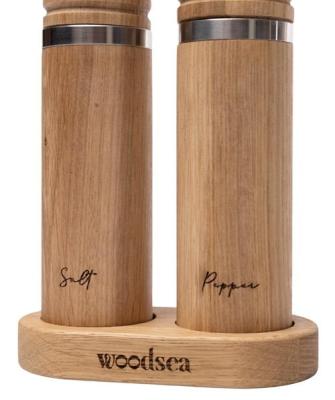Woodsea Spice - Conjunto de moinho de pimenta e sal de carvalho Ø5x28 cm 1208971597