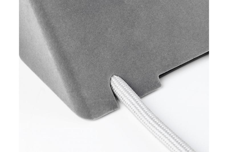 Tomada para móveis SOFITO, 2xSHUKO, USB A+C, cabo 1,5 m, cinza flock.