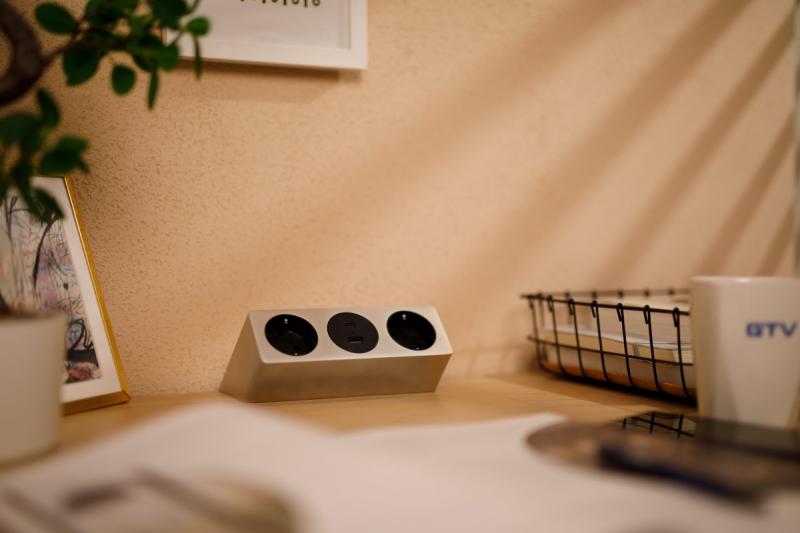 Tomada de móveis SOFITO, 2xSHUKO, USB A+C, cabo 1,5 m, aço inoxidável