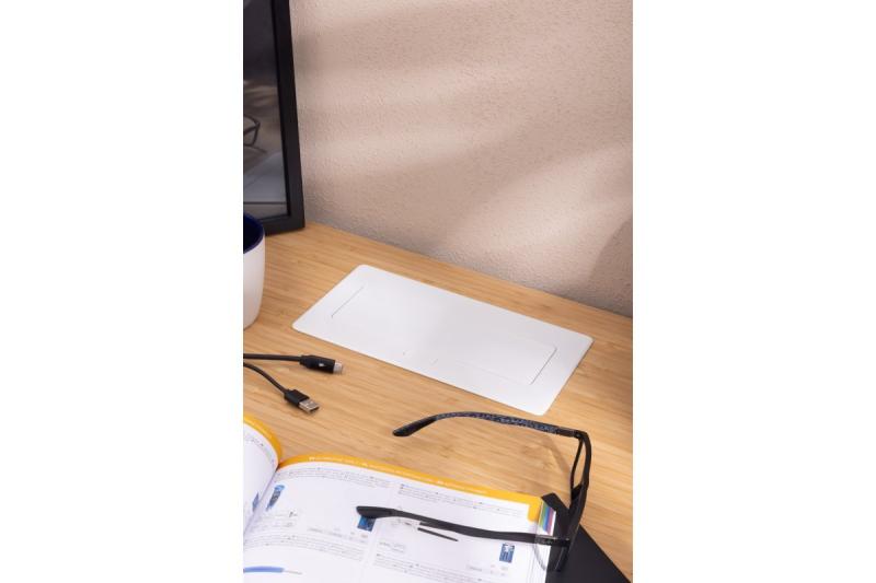 Tomada de Móveis MULTISOFT 2x Tomada com Aterramento, USB A+C, RJ45, Cabo de Alimentação com Plugue, Branco