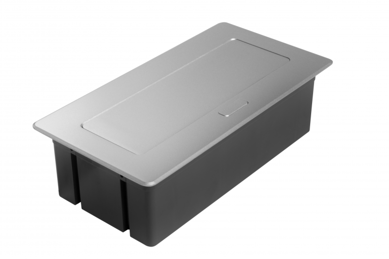 MULTISOFT Tomada de Mobiliário 2x Tomada com Aterramento, USB A+C, RJ45, Cabo de Alimentação com Plugue, Alumínio