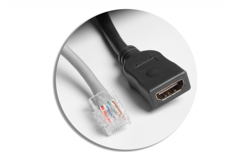 Tomada de Móveis MULTISOFT 2x Tomada com Aterramento, USB A+C, RJ45, HDMI, Cabo de Alimentação com Plugue, Branco