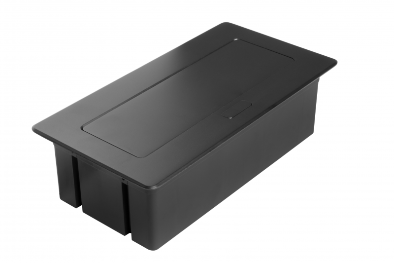 MULTISOFT tomada para móveis 2x Tomada com Aterramento, USB A+C, RJ45, HDMI, Cabo de Alimentação com Plugue, Preto