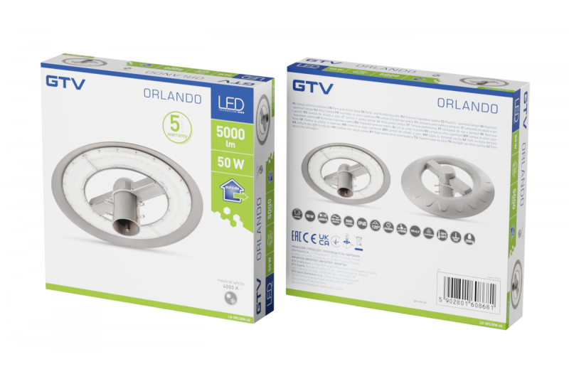 LED garden-park luminaire ORLANDO, 50 W, 5000 lm, 4000K, AC180-250V, IP65