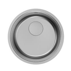 Pure.Sink Rondo Pia redonda em aço inoxidável para encastrar, montagem embutida e montagem à superfície, 37 cm RD375-SS