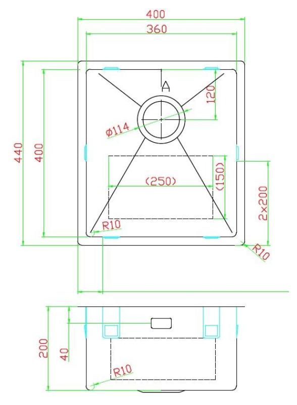 Pure.Sink Luxion PVD Pia preta 36x40 cm para encastrar, encastrar na bancada e sobre a bancada PLX3640-63