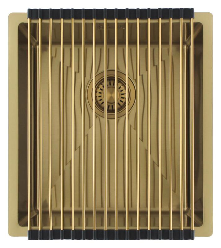 Pure.Sink Luxion Pia dourada 36x40 cm para instalação embutida, encastrada ou sobreposta PLX3640-60