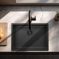 Pure.Sink Luxion PVD Pia preta 55x40 cm para encastrar, embutir ou sobrepor PLX5540-63