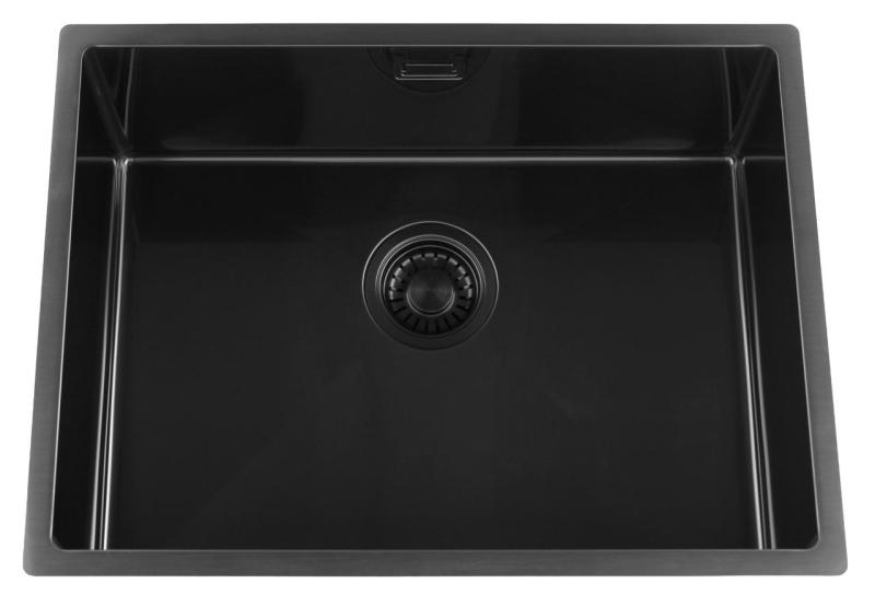 Pure.Sink Luxion PVD Pia preta 55x40 cm para encastrar, encastrar na superfície e montar em cima PLX5540-63