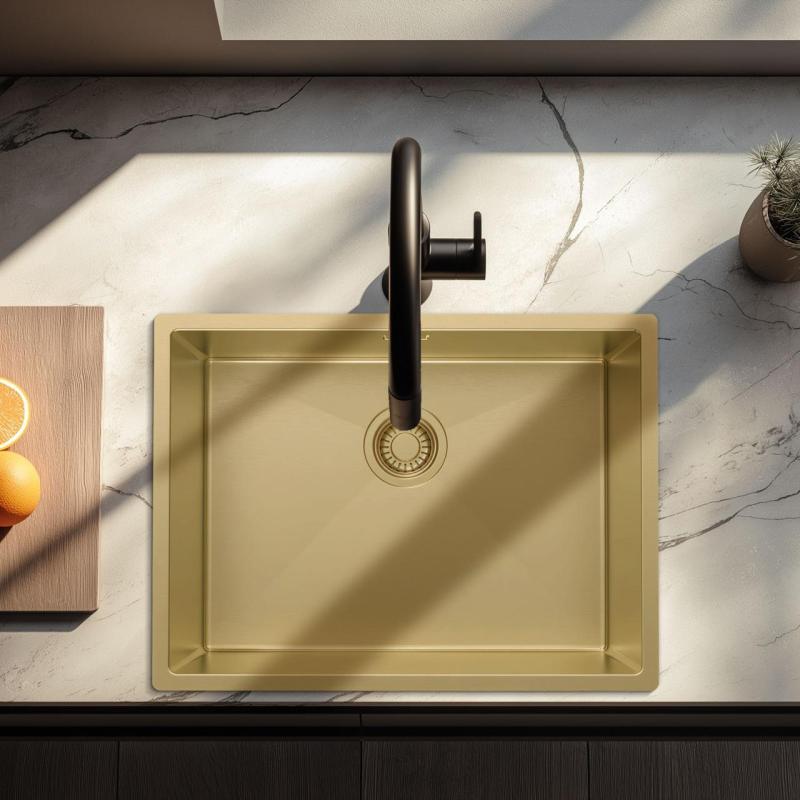 Pure.Sink Luxion Pia dourada 55x40 cm para encastrar, embutir ou sobrepor PLX5540-60