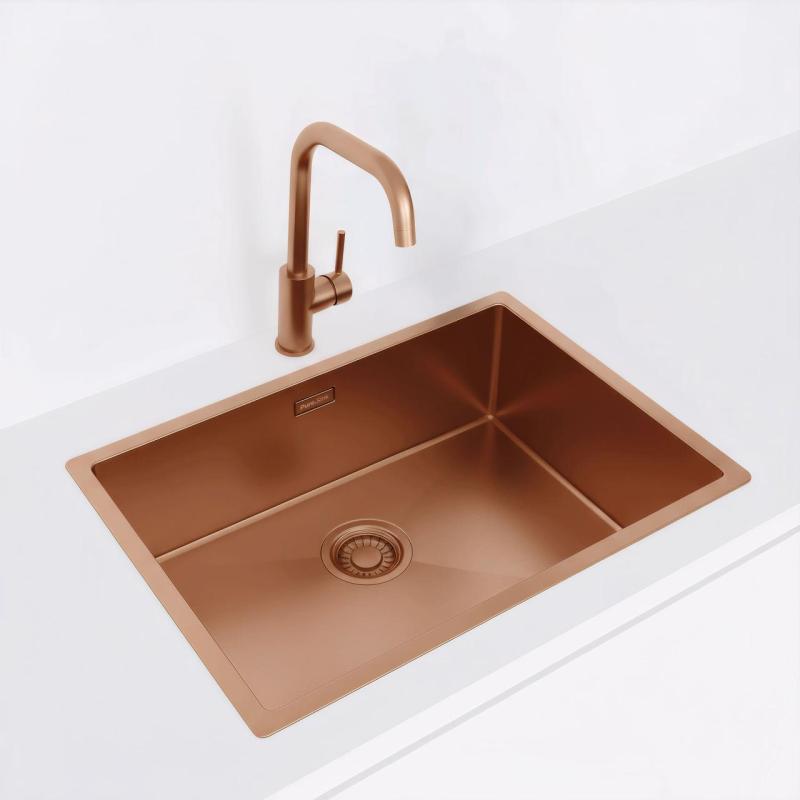 Pure.Sink Luxion Pia de cobre 55x40 cm para encastrar, embutir e montar PLX5540-62