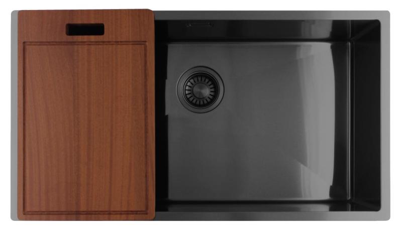 Pure.Sink Luxion Pia grande em metal Gun 74x40 cm para instalação embutida, encastrada ou sobreposta PLX7440-61