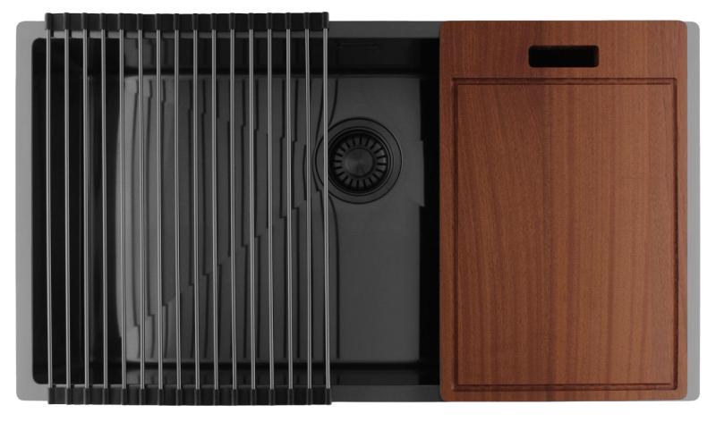 Pure.Sink Luxion Pia grande em metal Gun 74x40 cm para instalação embutida, encastrada ou sobreposta PLX7440-61