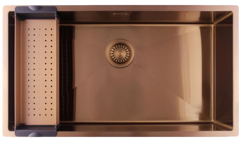 Pure.Sink Luxion Pia grande de cobre 74x40 cm para instalação embutida, encastrada ou sobreposto PLX7440-62