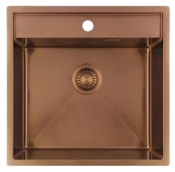 Pure.Sink Luxion Pia de cobre 51x50 cm Torneira com furo para torneira PLX5150T-62