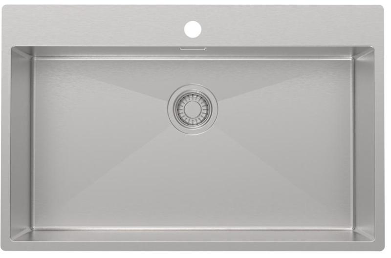 Pure.Sink Luxion Pia grande em aço inoxidável 78x50 cm Tapwing com bancada com orifício para torneira PLX7850T-02