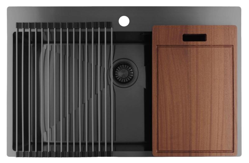 Pure.Sink Luxion Pia grande em metal Gun 78x50 cm Torneira com orifício para torneira PLX7850T-61