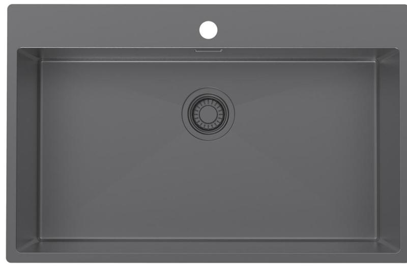 Pure.Sink Luxion Pia grande em metal Gun 78x50 cm Torneira com orifício para torneira PLX7850T-61