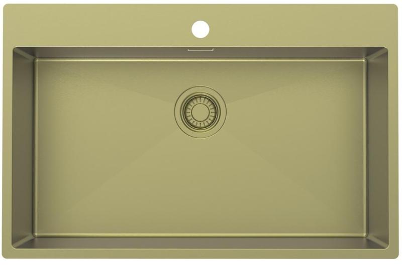 Pure.Sink Luxion Pia grande dourada 78x50 cm Torneira com encaixe para torneira PLX7850T-60