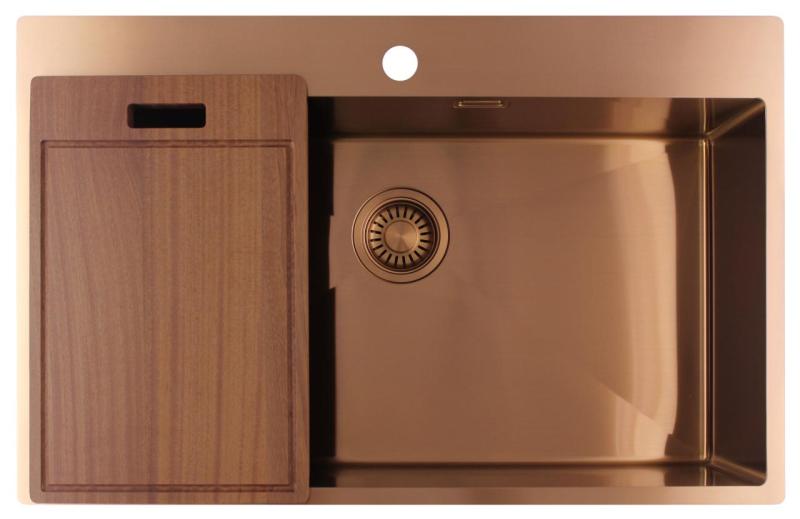 Pure.Sink Luxion Pia grande de cobre 78x50 cm Torneira com banco para torneira PLX7850T-62