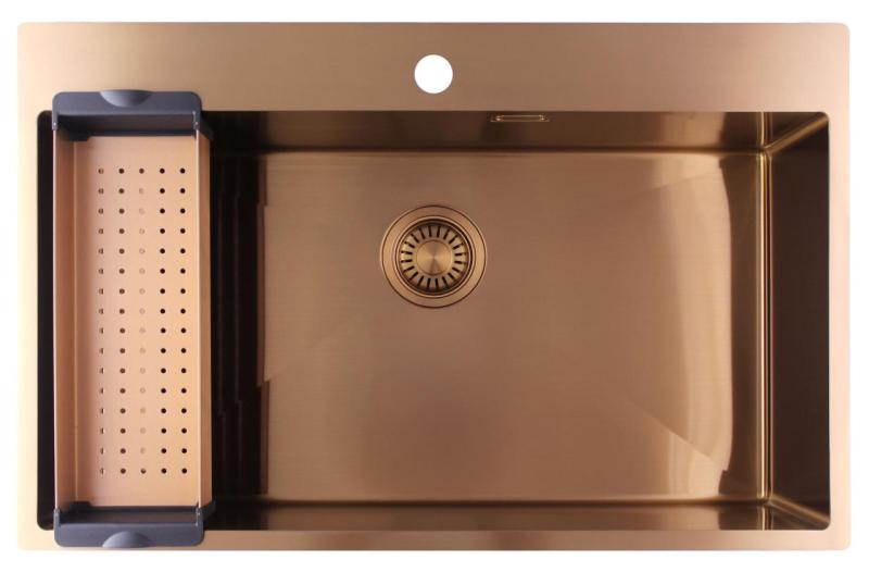 Pure.Sink Luxion Pia grande de cobre 78x50 cm Torneira com banco para torneira PLX7850T-62