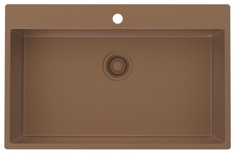 Pure.Sink Luxion Pia grande de cobre 78x50 cm Torneira com banco para torneira PLX7850T-62