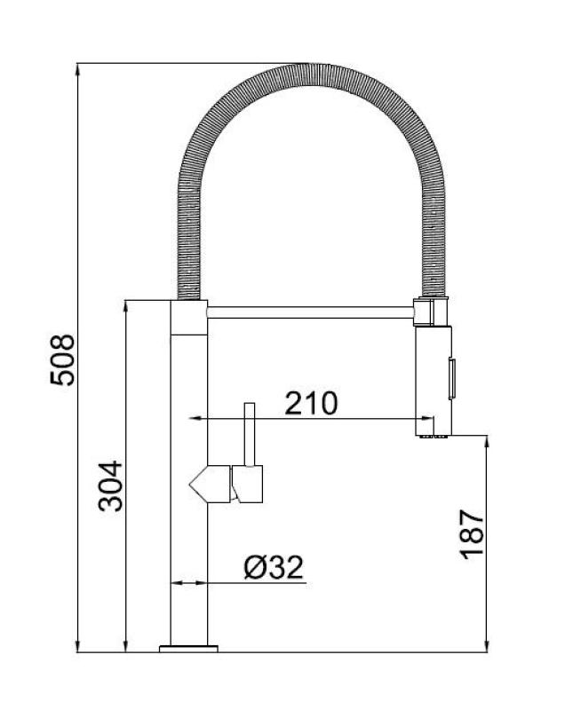 Pure.Sink Luxion Torneira de cozinha dourada profissional com bico flexível e 2 tipos de jato PLXFLEX-60