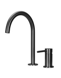 Pure.Sink Luxion Torneira de cozinha Gun metal com 2 furos e bico redondo PLX2HR-61