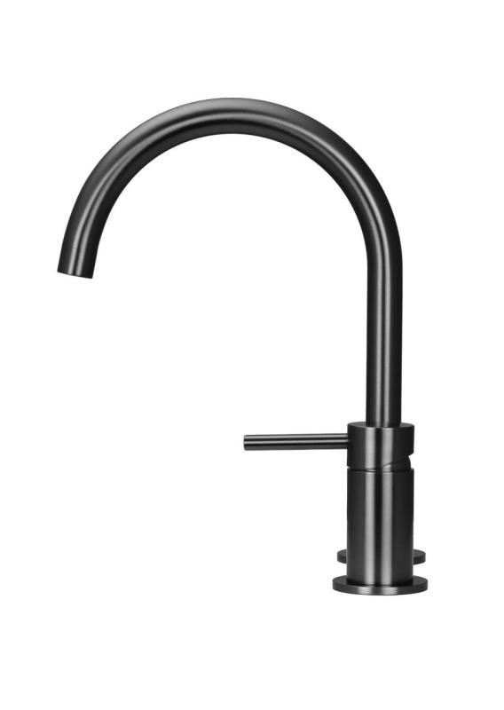 Pure.Sink Luxion Torneira de cozinha Gun metal com 2 furos e bico redondo PLX2HR-61