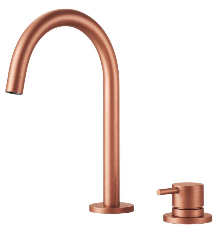 Pure.Sink Luxion Torneira de cozinha de cobre com 2 furos e bico redondo PLX2HR-62