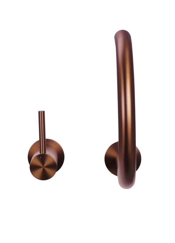 Pure.Sink Luxion 2-hole brass kitchen faucet with round spout PLX2HR-62