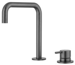 Pure.Sink Luxion Torneira de cozinha Gun metal de 2 furos com bico em U PLX2HU-61
