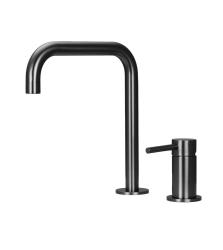 Pure.Sink Luxion Torneira de cozinha Gun metal de 2 furos com bico em U PLX2HU-61