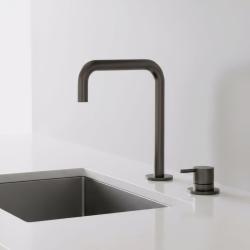 Pure.Sink Luxion Torneira de cozinha Gun metal de 2 furos com bico em U PLX2HU-61
