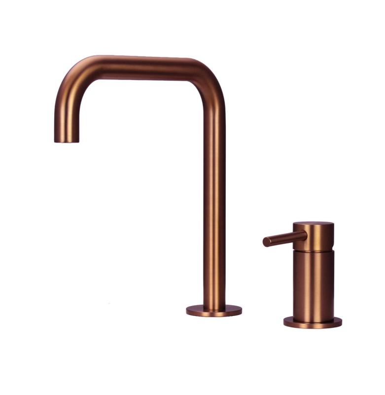 Pure.Sink Luxion Torneira de cozinha em cobre com 2 furos e bico em U PLX2HU-62