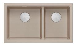 Quadri Newport II Pia Dupla de Granito Bege Embutida 702 x 390 mm com Plug de Aço Inoxidável 1208971757