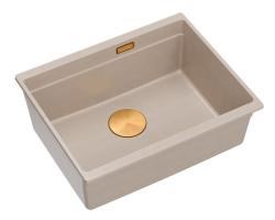 Quadri Newport II pia de embutir em granito bege 560x450mm com plugue de cobre e tampa de dreno 1208971764