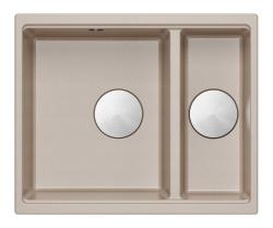Quadri Newport II bege 1,5 pia de granito de embutir e sobrepor 555x460mm com plugue de aço inoxidável 1208971769