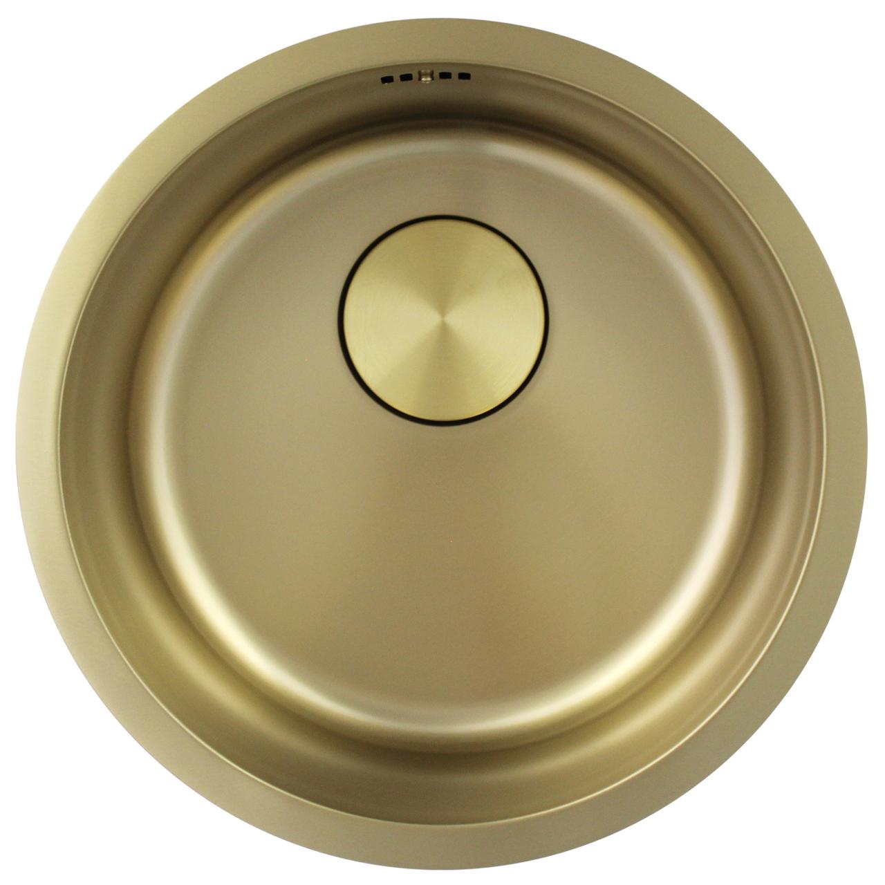 Pure.Sink Rondo Dourado Pia Redonda de Embutir, de Submontagem e de Sobrepor 38 cm PRN38-60