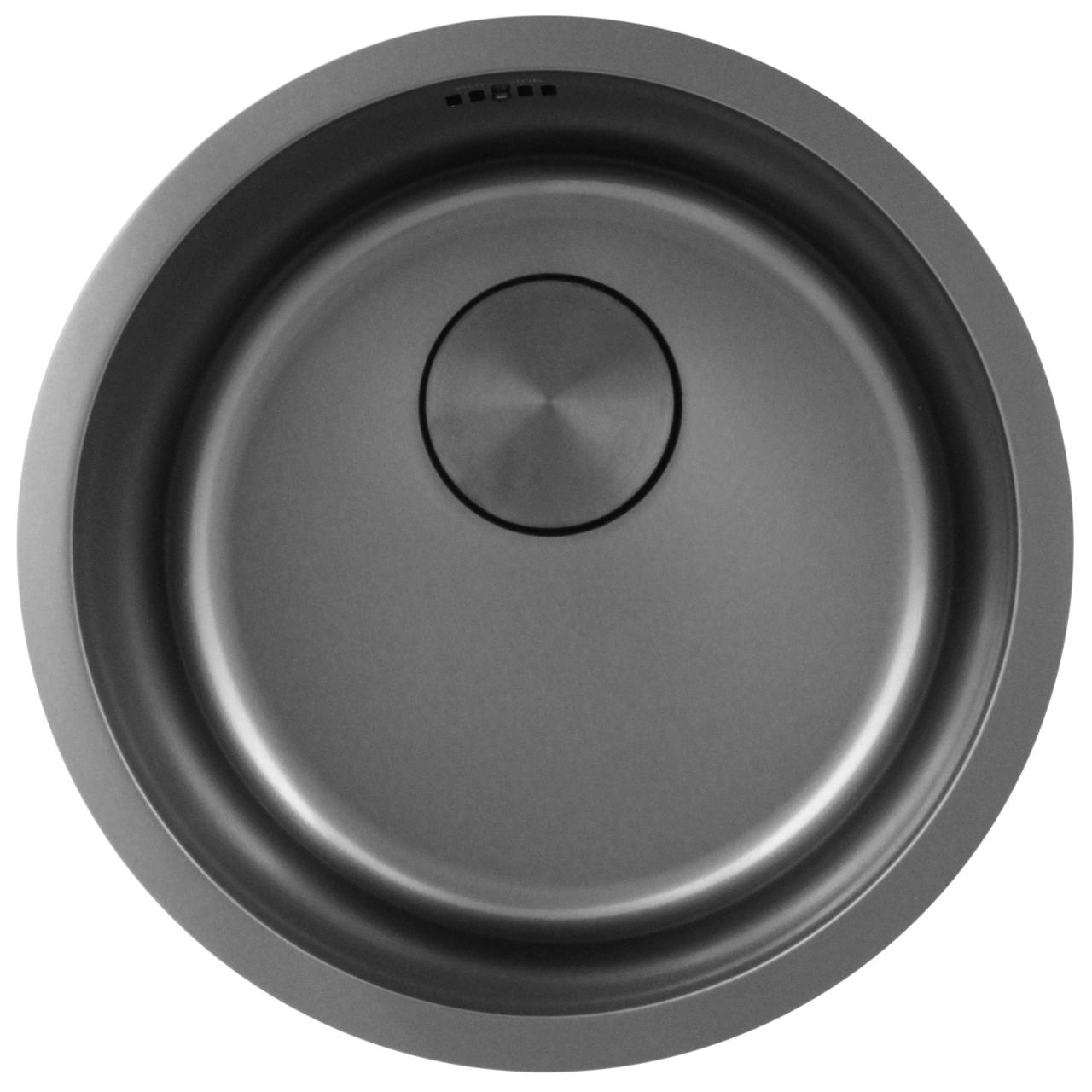 Pure.Sink Rondo Gun metal Pia redonda para instalação embutida, inferior e superior 38 cm PRN38-61