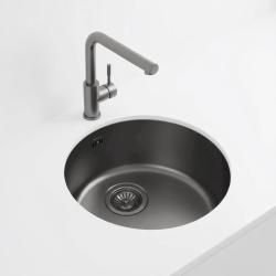 Pure.Sink Rondo Lavatório redondo em gun metal para encastrar, sob a bancada e sobre a bancada, 37 cm RD375-GunMetal