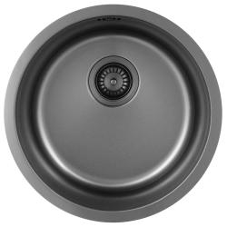 Pure.Sink Rondo Gun metal Pia redonda para instalação embutida, inferior e superior 38 cm PRN38-61