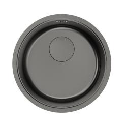 Pure.Sink Rondo Lavatório redondo em gun metal para encastrar, sob a bancada e sobre a bancada, 37 cm RD375-GunMetal