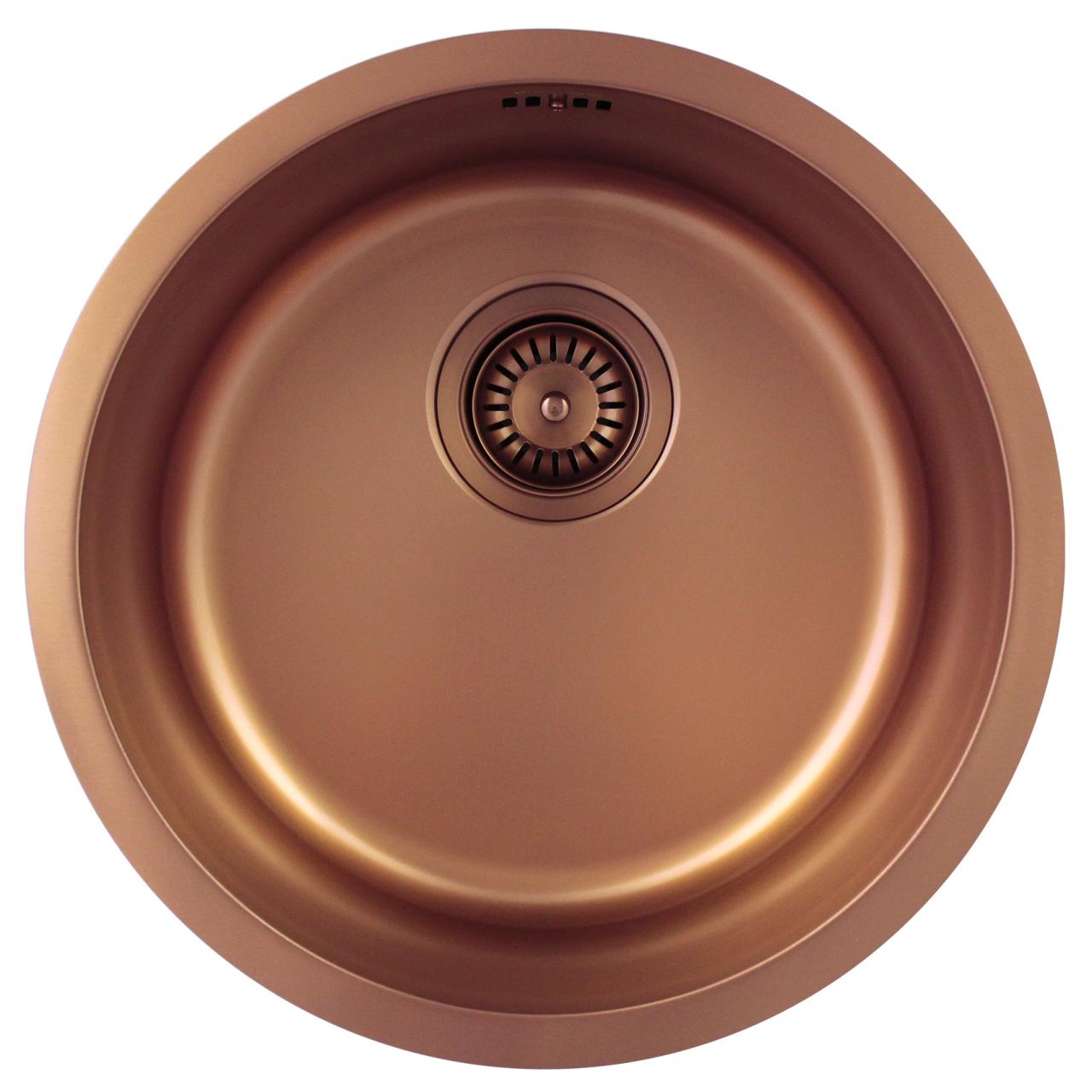 Pure.Sink Rondo Pia Redonda de Cobre para instalação embutida, inferior e superior 38 cm PRN38-62