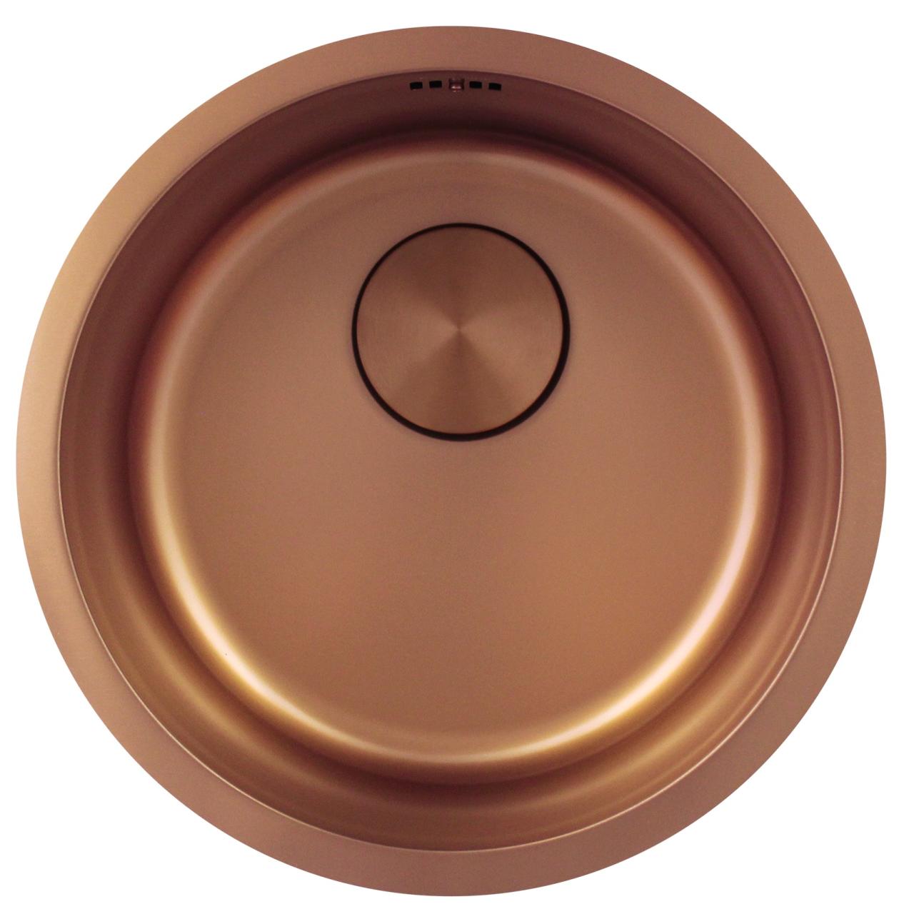 Pure.Sink Rondo Pia Redonda de Cobre para instalação embutida, inferior e superior 38 cm PRN38-62