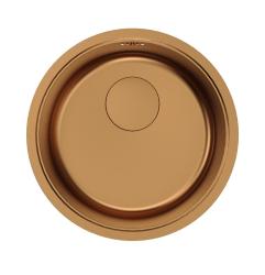 Pure.Sink Rondo Lavatório redondo em cobre para encastrar, sobre-cassa e sobre-tampo, 37 cm RD375-Copper
